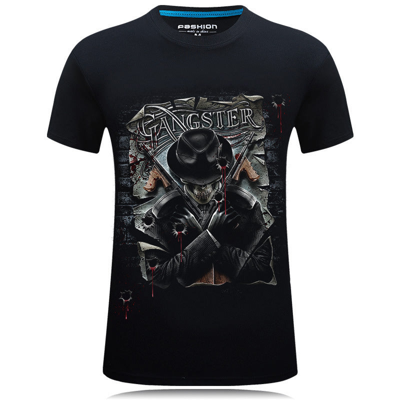 Guns $ Skull 3D Design Tshirt