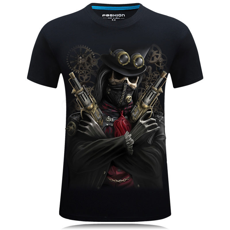 Guns $ Skull 3D Design Tshirt