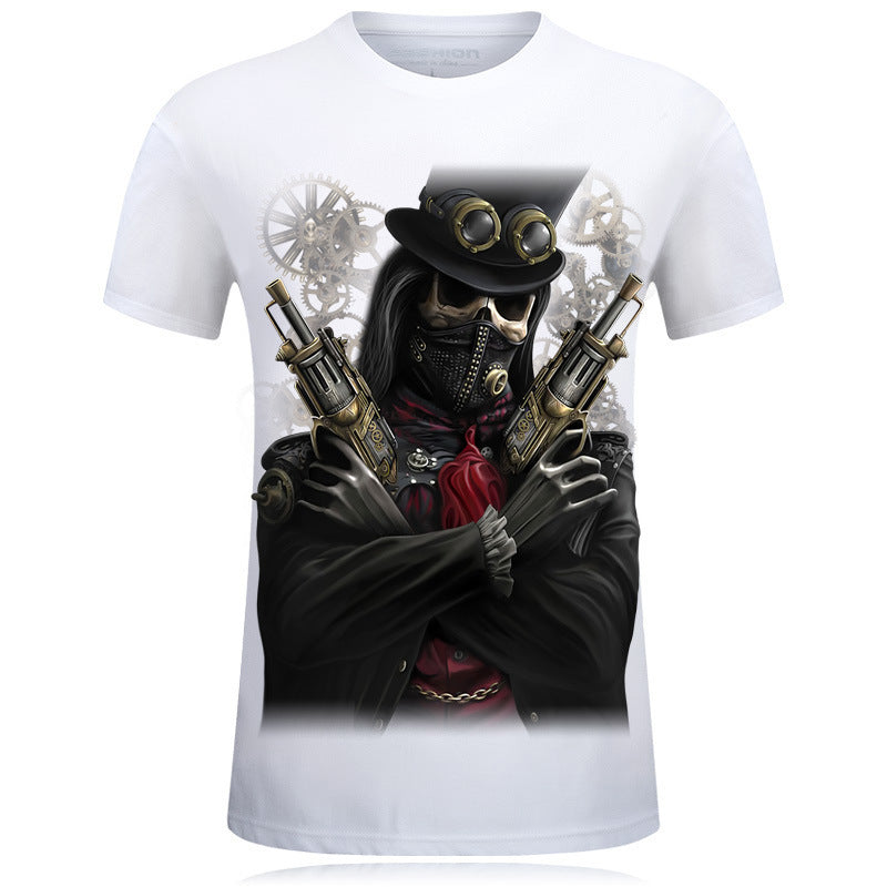 Guns $ Skull 3D Design Tshirt