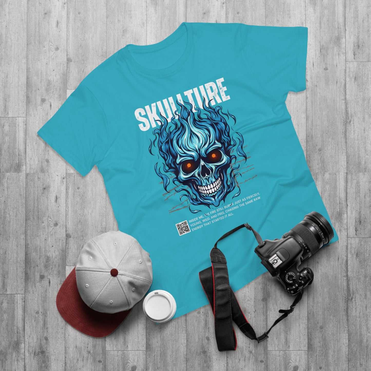 Skullture Blue Flame Skull T-Shirt