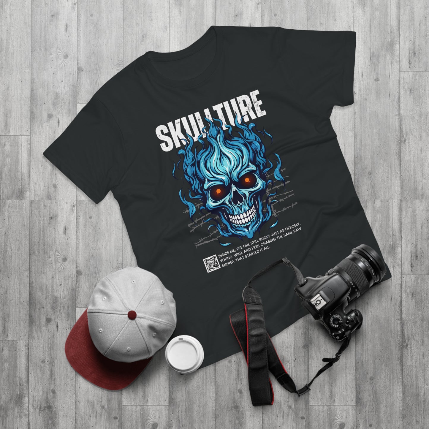Skullture Blue Flame Skull T-Shirt