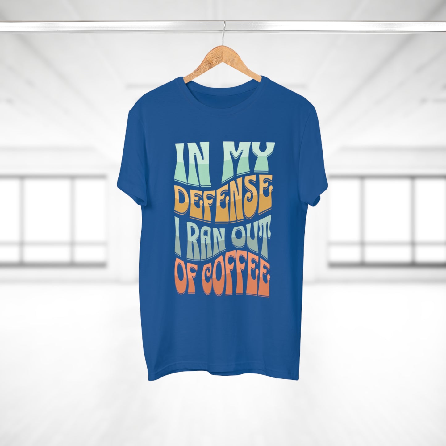 "In My Defense I Ran Out Of Coffee" Retro Typography Coffee Lover Tee