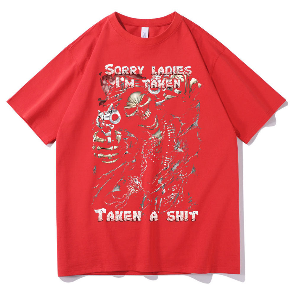 Epic Skull Man Graphic Tshirt Sorry Ladies I'm Taken
