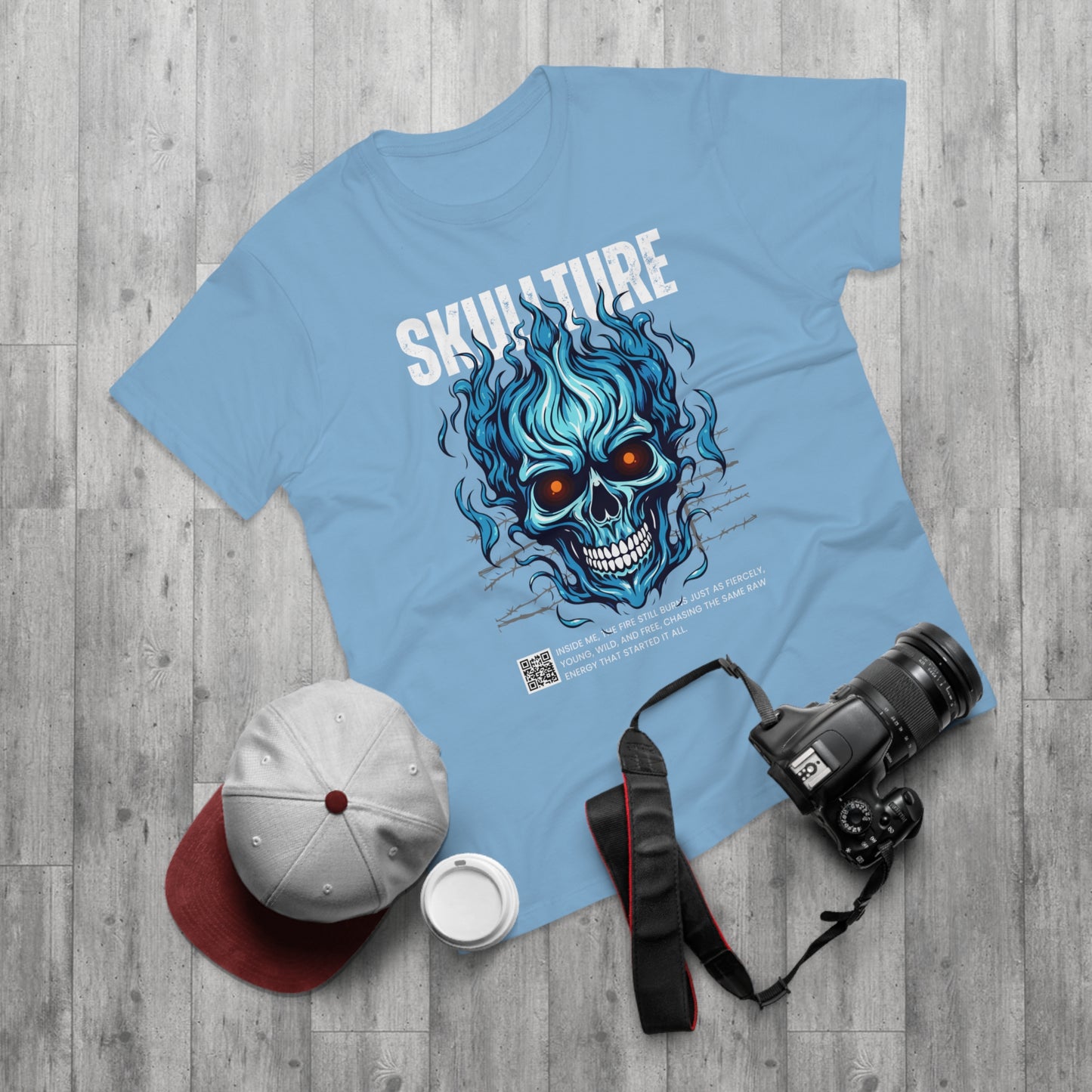 Skullture Blue Flame Skull T-Shirt