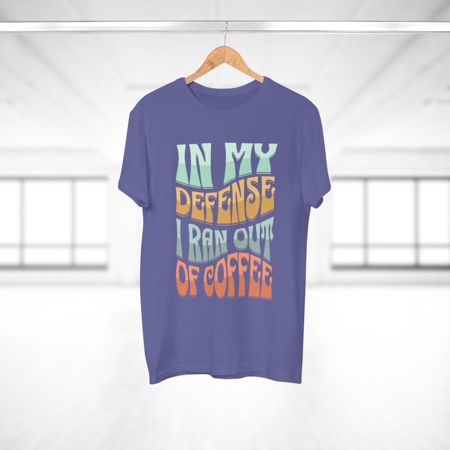 "In My Defense I Ran Out Of Coffee" Retro Typography Coffee Lover Tee