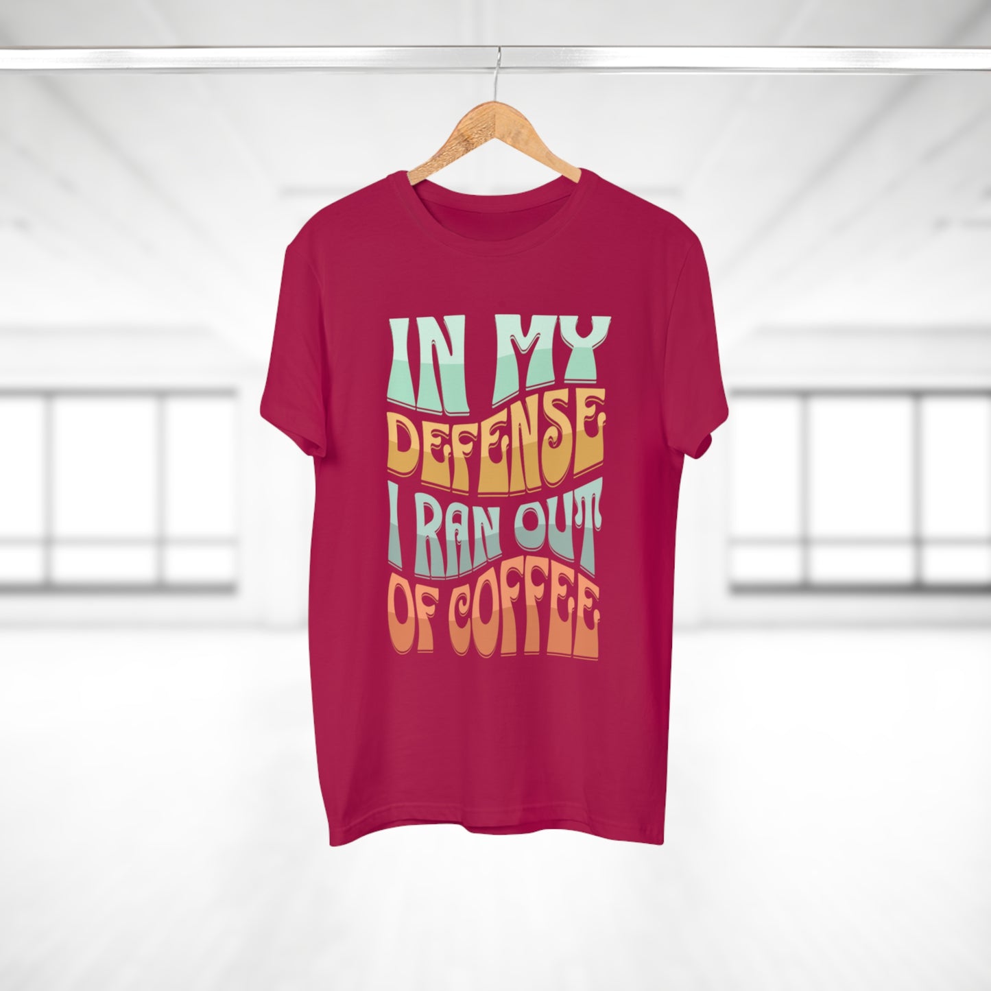 "In My Defense I Ran Out Of Coffee" Retro Typography Coffee Lover Tee