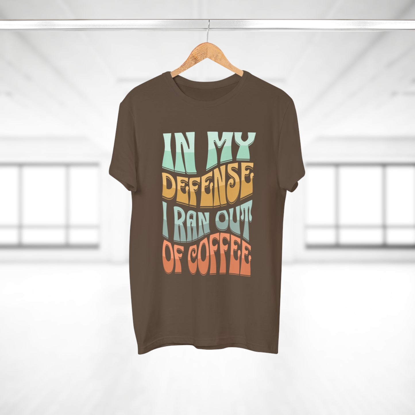 "In My Defense I Ran Out Of Coffee" Retro Typography Coffee Lover Tee