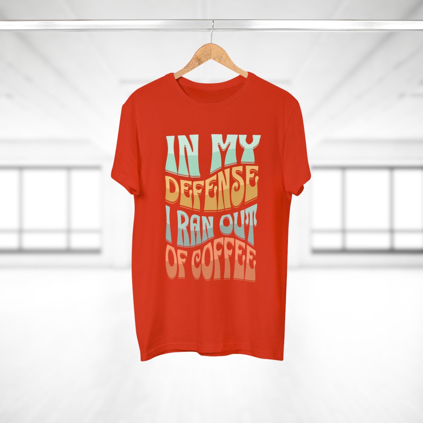 "In My Defense I Ran Out Of Coffee" Retro Typography Coffee Lover Tee