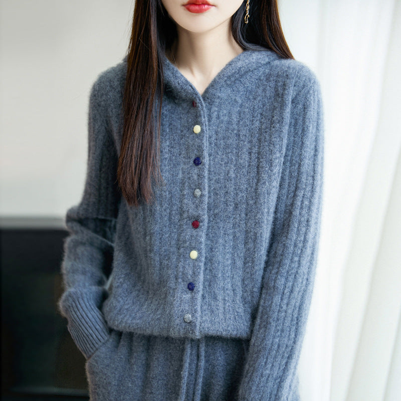 Auriell Wool Hooded Cardigan