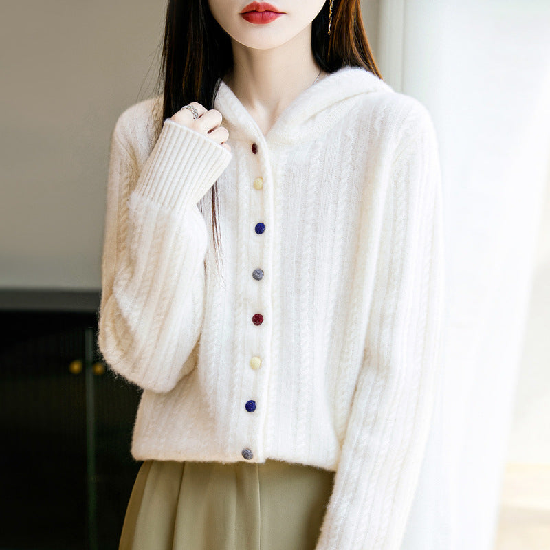 Auriell Wool Hooded Cardigan