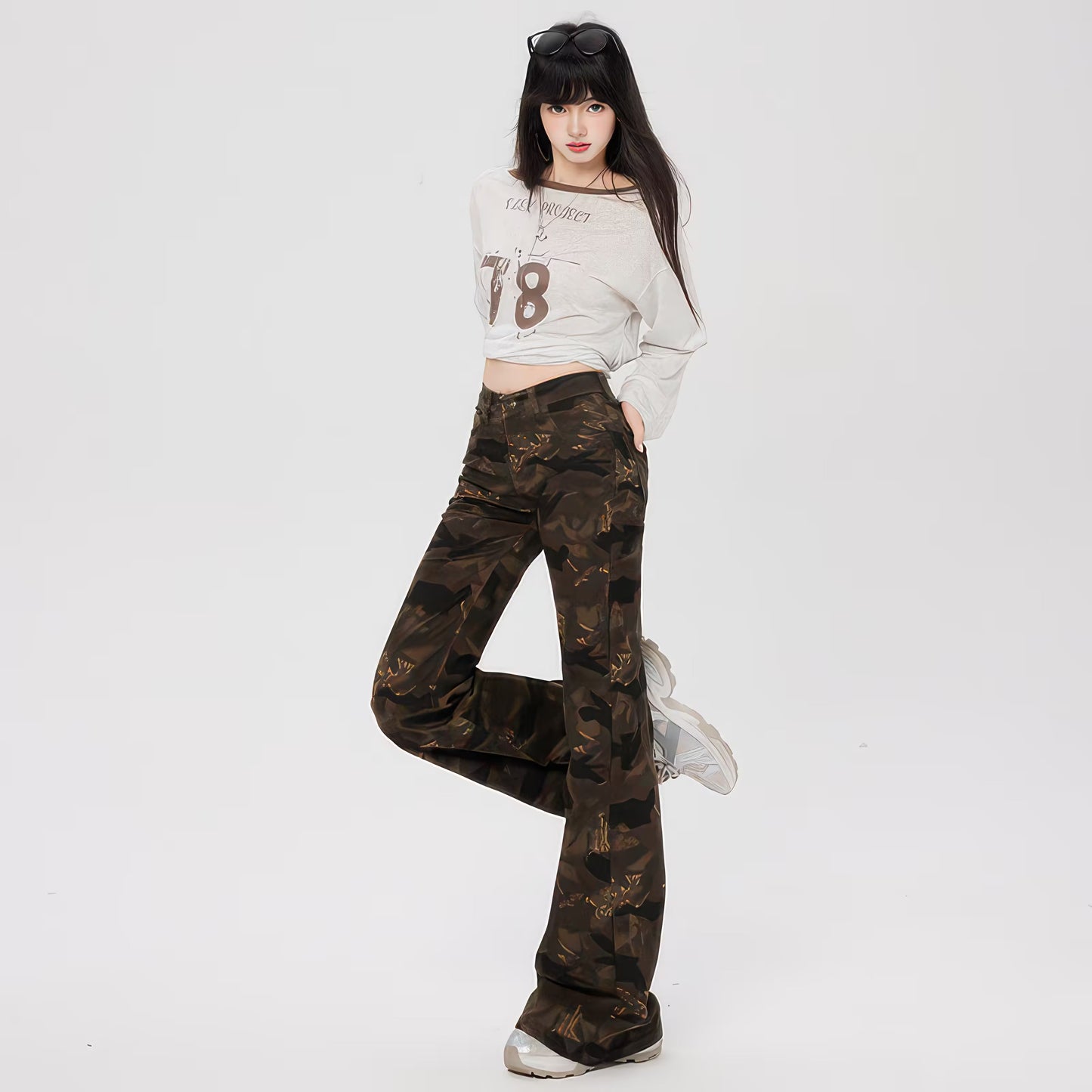 Camouflage Flare Pants