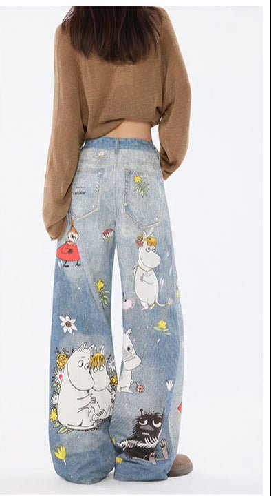 Moomins Cartoon Jeans for Fun Style