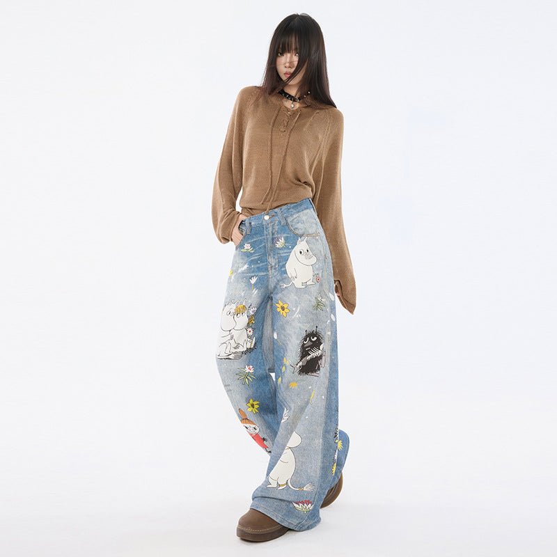 Moomins Cartoon Jeans for Fun Style