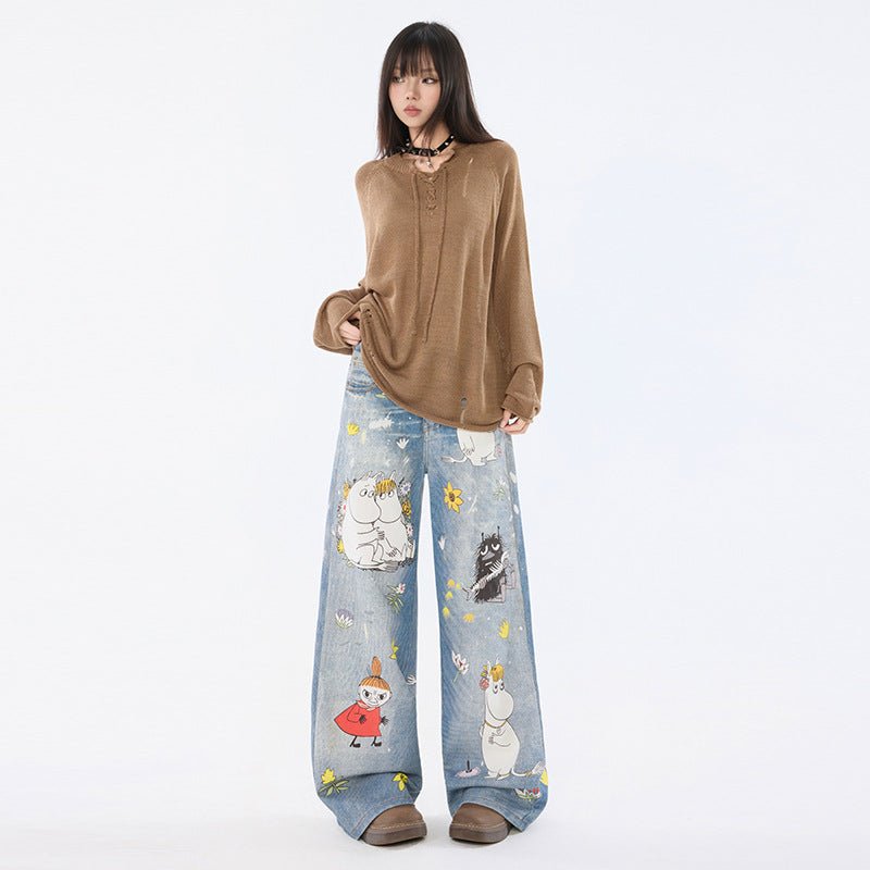 Moomins Cartoon Jeans for Fun Style