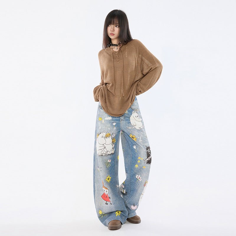 Moomins Cartoon Jeans for Fun Style