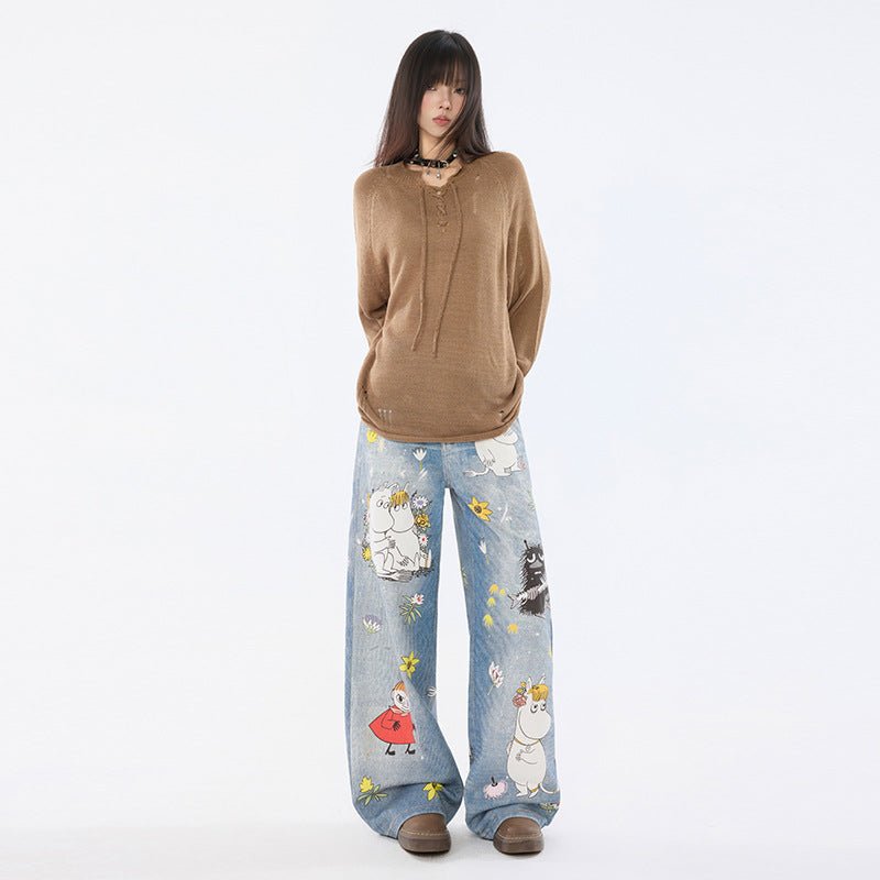 Moomins Cartoon Jeans for Fun Style