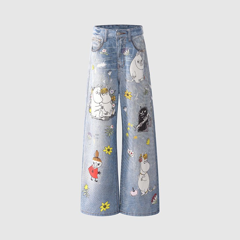 Moomins Cartoon Jeans for Fun Style
