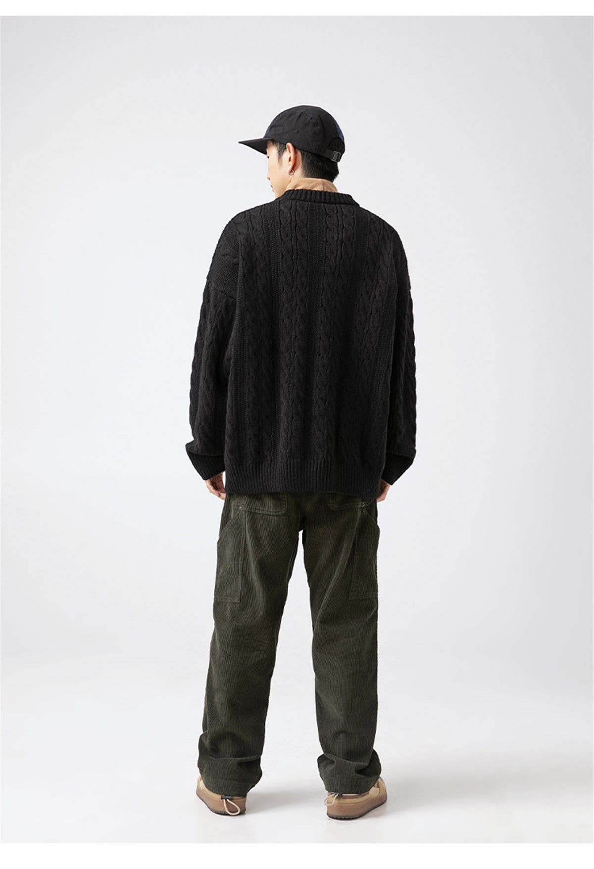 Textured Cable Knit Sweater