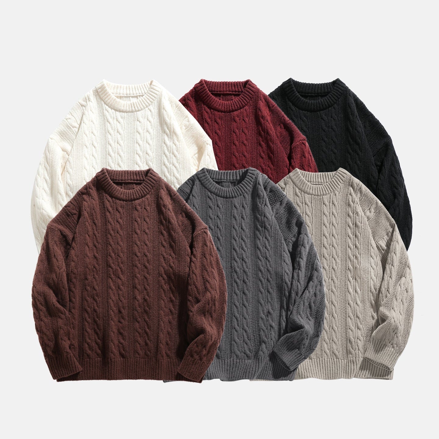 Textured Cable Knit Sweater