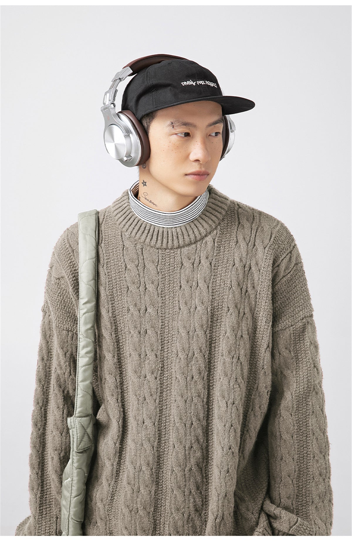 Textured Cable Knit Sweater