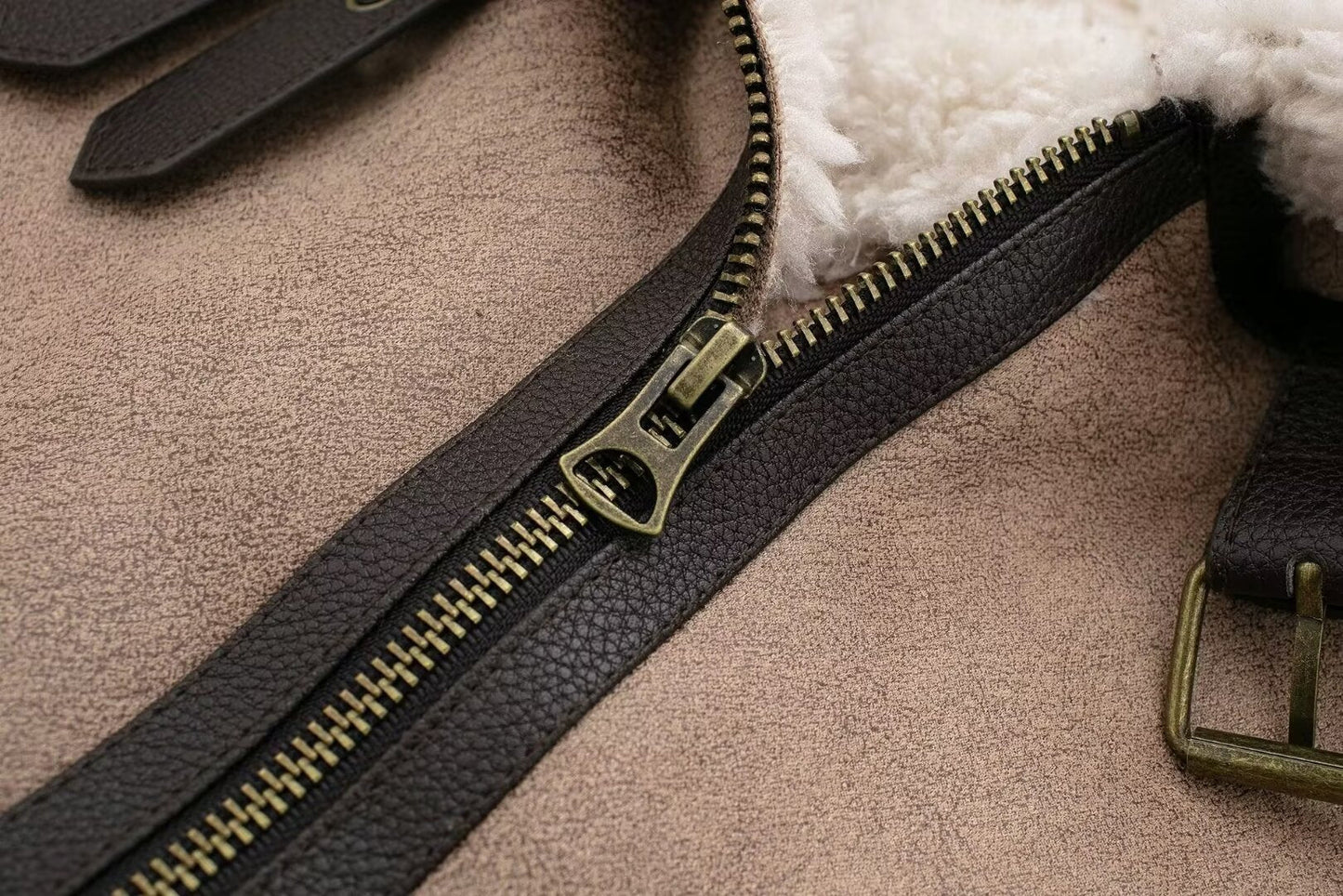 Women Retro Motorcycle Style Short Fur Jacket