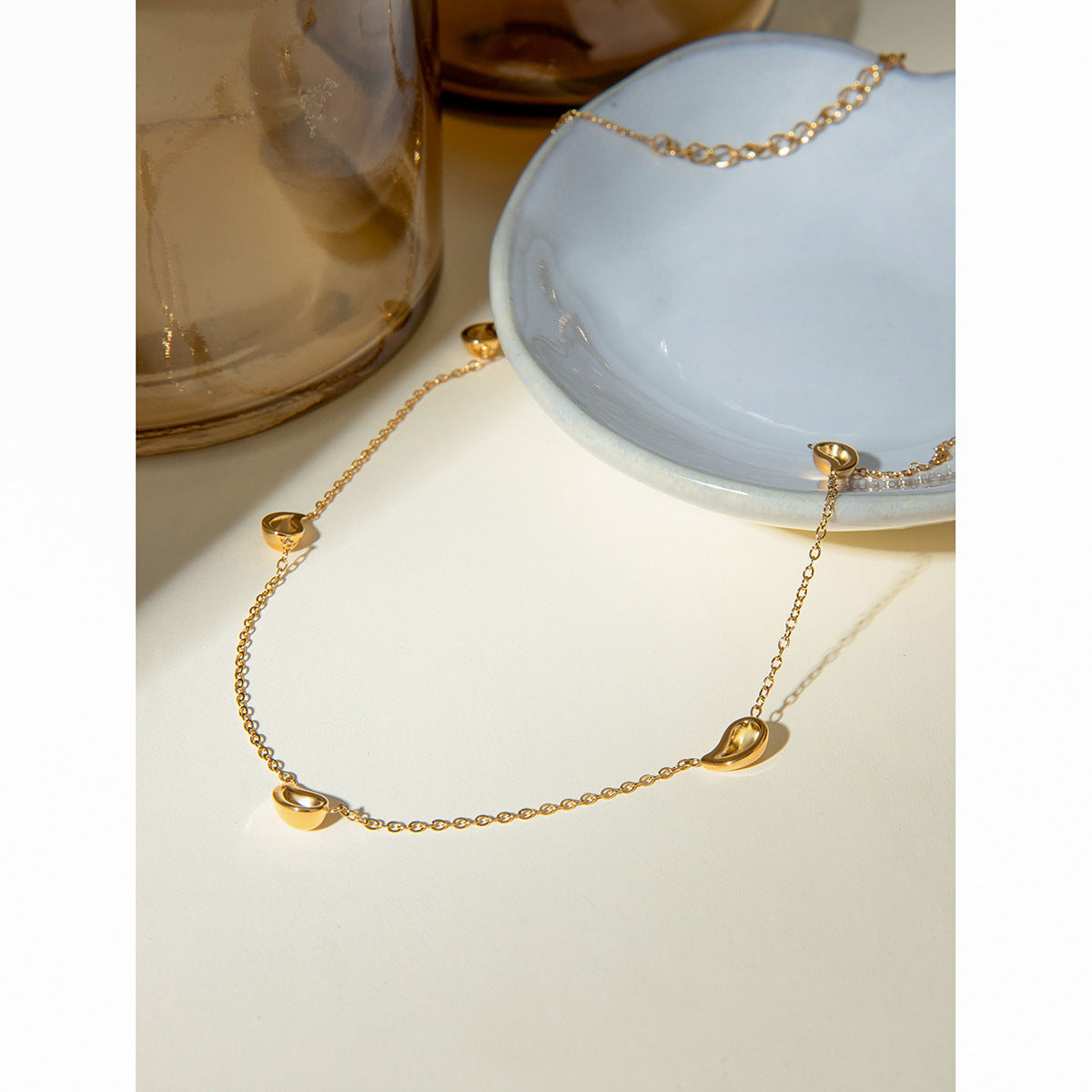Stainless Steel Shell Necklace with Electroplating Steel Shell Accessories